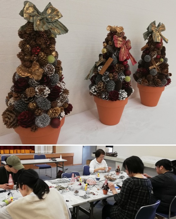 【池田】カルチャー教室「木の実で作る卓上クリスマスツリー」