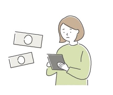 費用に悩む女性
